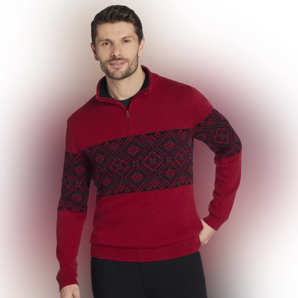 Modern Fit Wool-Blend Quarter Zip Sweater